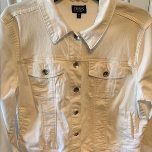 Chaps Women's -White Denim Jacket
